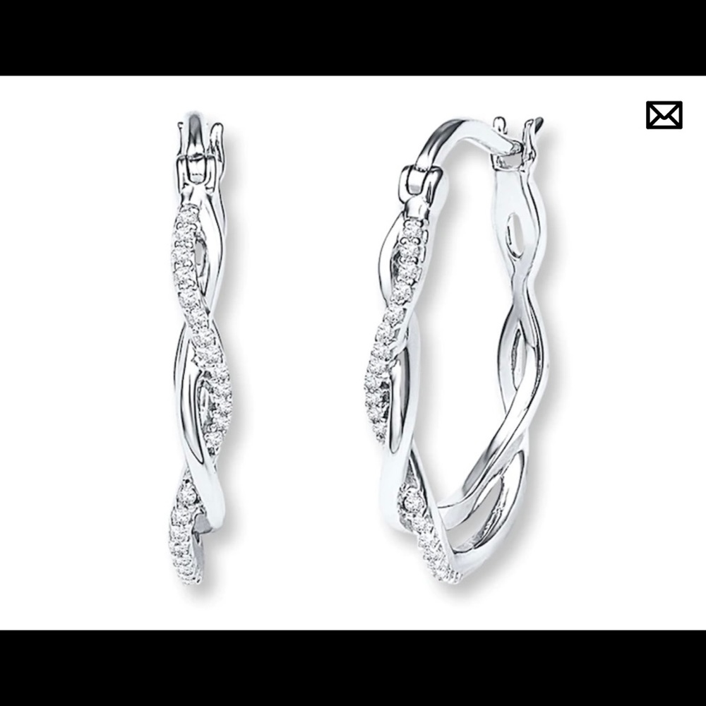 1/8 infinity twist real diamonds earrings